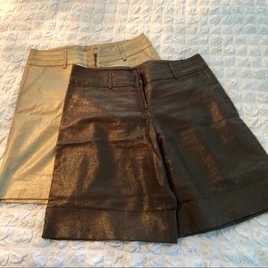 Lot of 2 Cache shimmer Bermuda Shorts size 8/10